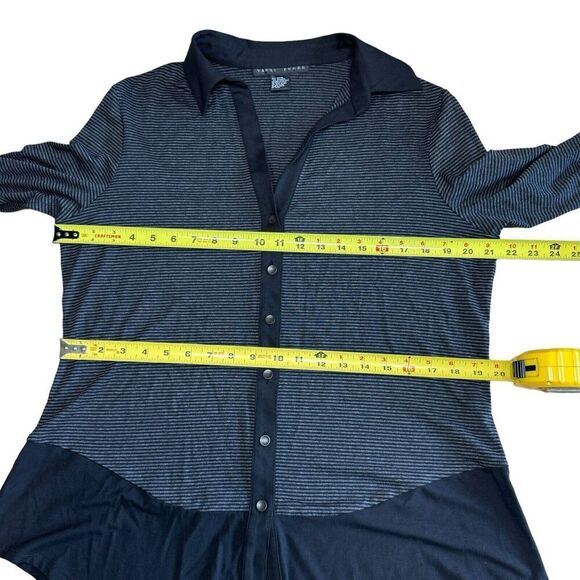 Yansi Fugel Women's Sweater Button Up Striped Black V-neck Stretch Sz XL - Picture 5 of 9